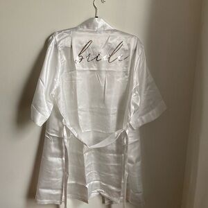 White Satin Bridal Robe